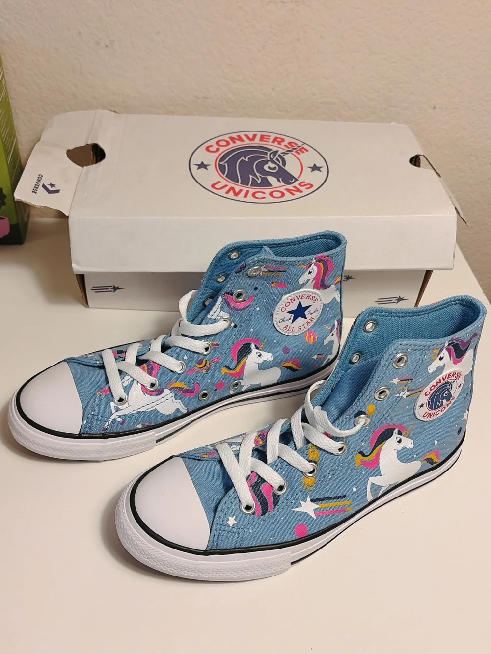 NEW Converse Unicorns Chuck Taylor All Star Hi Kids Blue High Top Shoes 665472C